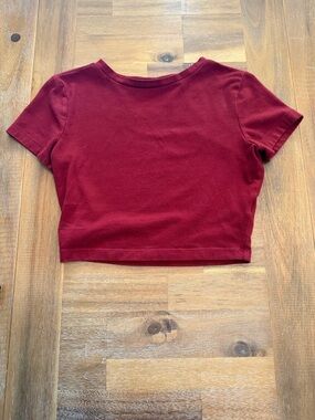 wild fable Burgundy Cropped Tee